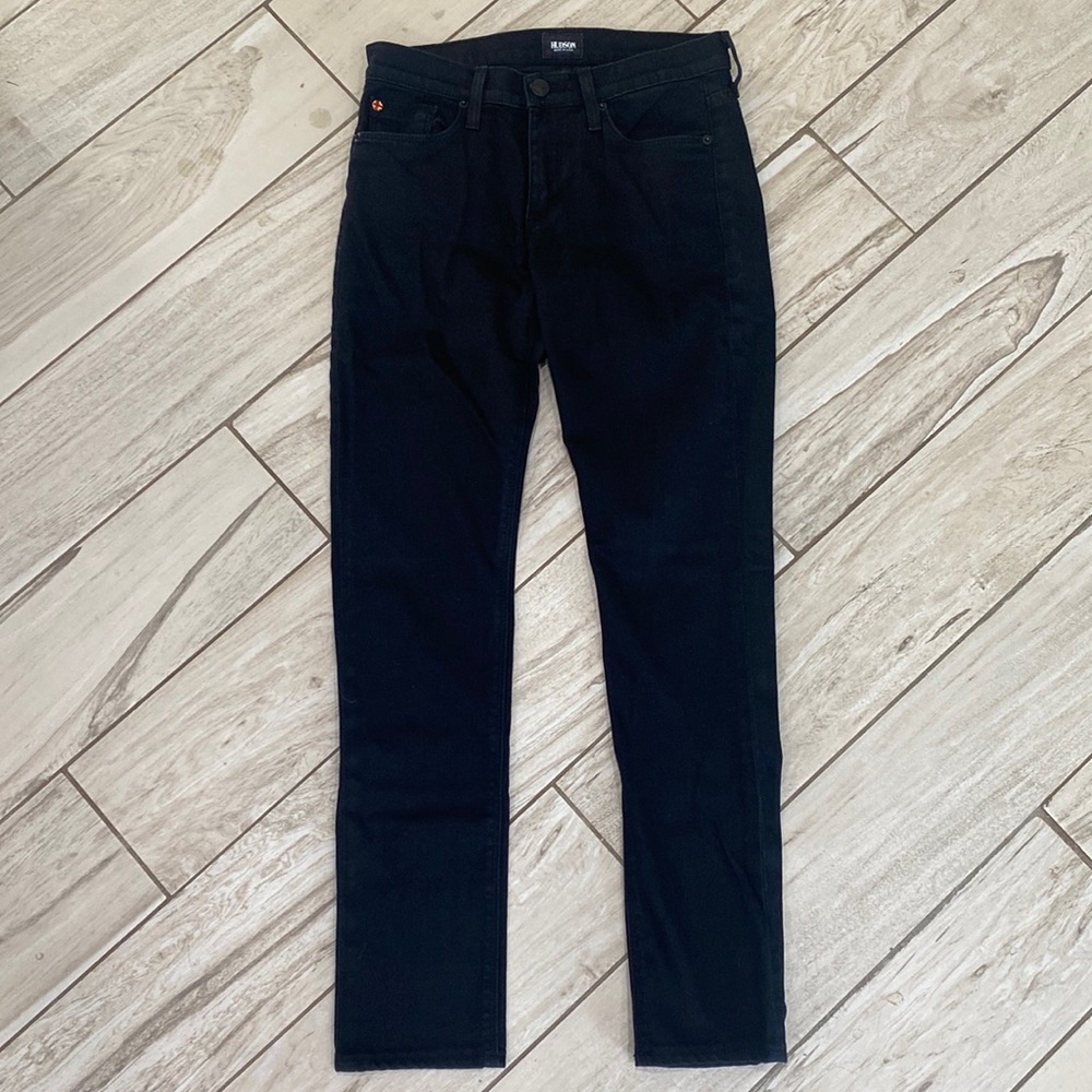 Hudson Colette Midrise Skinny Black Jeans, Size 26